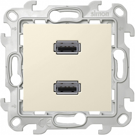 Simon 24 Слоновая кость Коннектор 2хUSB 2.0 тип A