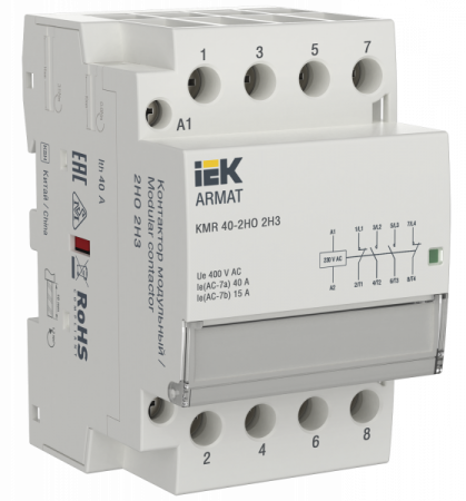 IEK ARMAT Контактор модульный KMR 40А 230В AC 2НО 2НЗ