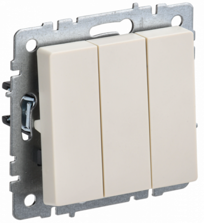 IEK BRITE BASE Бежевый Выключ. 3-к 10А ВС10-3-0-БрКр