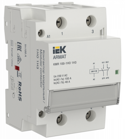 IEK ARMAT Контактор модульный KMR 100А 230В AC 1НО 1НЗ