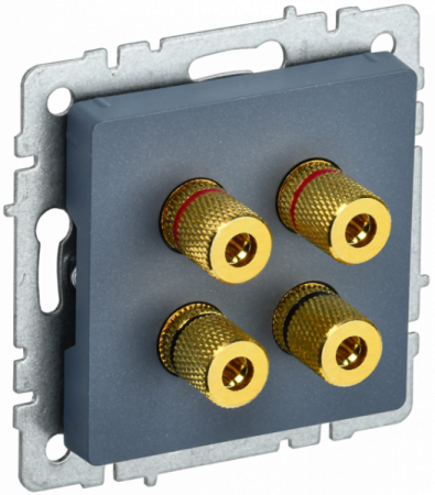 IEK BRITE BASE Маренго Аудиорозетка 4-м РА10-БрМ