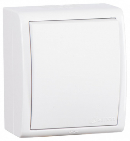 Simon 15 Aqua Белый Выключатель 1-клавишный наружный, IP54