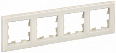 IEK BRITE DECOR Ванильный глянец стекло Рамка 4-м РУ-4-2-БрВа