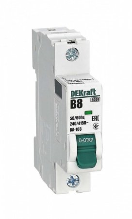 DEKraft Автоматический выключатель 1Р 8А х-ка B ВА-103 6кА