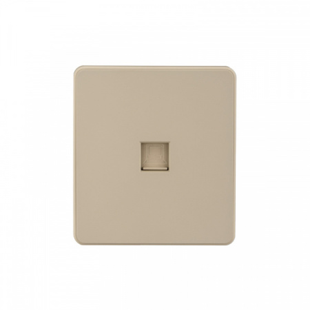 MIELE ROUND Розетка компьютерная RJ45 кат6 с/у шелк, с 1-пост. рамкой