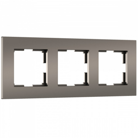 WERKEL Рамка из поликарбоната на 3 поста Slab бронза софт W0032963