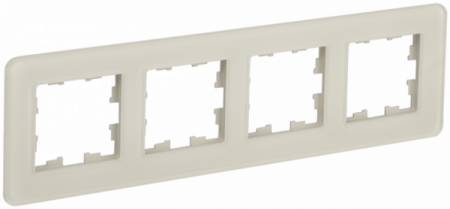 IEK BRITE DECOR Песчаный стекло скругл.угол Рамка 4-м РУ-4-2-Бр RE