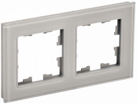 IEK BRITE DECOR Дымчатый глянец стекло Рамка 2-м РУ-2-2-БрД