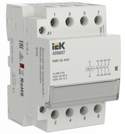 IEK ARMAT Контактор модульный KMR 40А 230В AC 4НО
