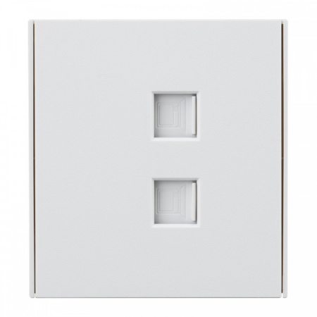 MIELE STRONG Розетка компьютерная двойная RJ45+RJ45 кат6 с/у жемчуг, с 1-пост. рамкой