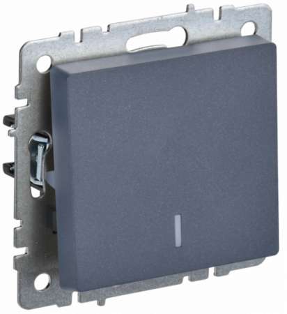 IEK BRITE BASE Маренго Выключ. 1-кл с индик. 10А ВС10-1-1-БрМ
