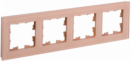 IEK BRITE DECOR Персик матовый стекло Рамка 4-м РУ-4-2-БрП