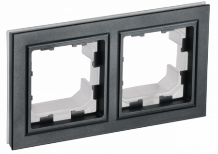 IEK BRITE BASE Черный Рамка 2-м IP44 РУ-2-БрЧ-44