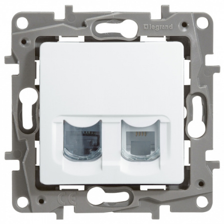 Legrand Etika Белый Розетка тел.+ комп. (RJ11+RJ45) 5 категория  UTP