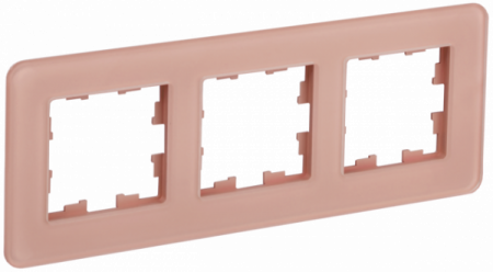 IEK BRITE DECOR Дымчатый стекло скругл.угол Рамка 3-м РУ-3-2-Бр RE