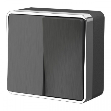 WERKEL Выключатель двухклавишный Gallant графит рифленый W5020004