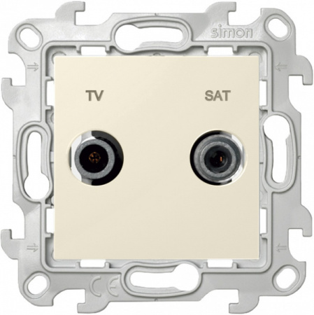 Simon 24 Слоновая кость Розетка TV-SAT проходная