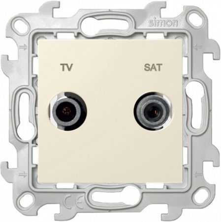 Simon 24 Слоновая кость Розетка TV-SAT оконечная