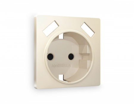 AMBRELLA Лицевая панель ALFA Бежевый мат. для электр. роз. с/з со шт. 2USB A+A QUANT