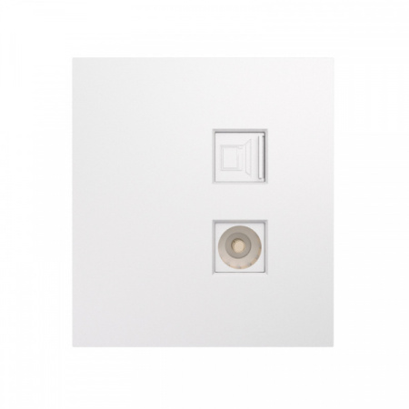 MIELE STRONG Розетка компьютерная RJ45 кат6 + TV с/у жемчуг, с 1-пост. рамкой