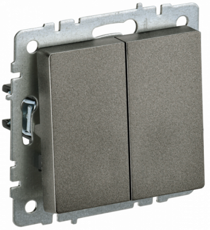 IEK BRITE BASE Темн.бронза Выключ. 2-кл 10А ВС10-2-0-БрТБ