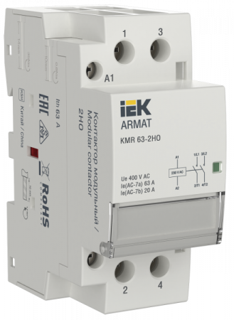 IEK ARMAT Контактор модульный KMR 63А 230В AC 2НО