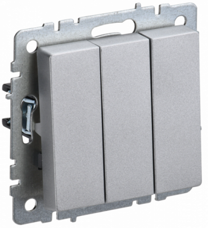 IEK BRITE BASE Алюминий Выключ. 3-кл 10А ВС10-3-0-БрА