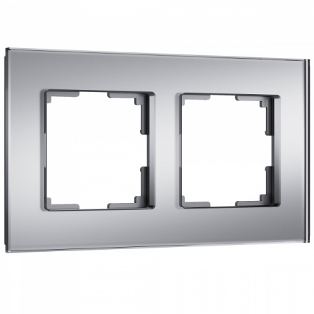 WERKEL Рамка из стекла на 2 поста Senso серебряный soft-touch W0023106