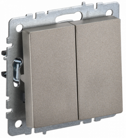 IEK BRITE BASE Шампань Выключатель 2-кл 10А ВС10-2-0-БрШ