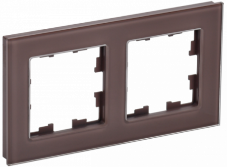IEK BRITE DECOR Темн.бронза глянц стекло Рамка 2-м РУ-2-2-БрТБ