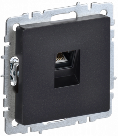 IEK BRITE BASE Черный Розетка комп RJ45 кат.5E РК10-БрЧ